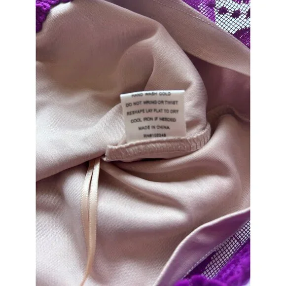 Purple Lace Off-Shoulder Blouse Womens Size S Summer Top - Picture 6 of 7